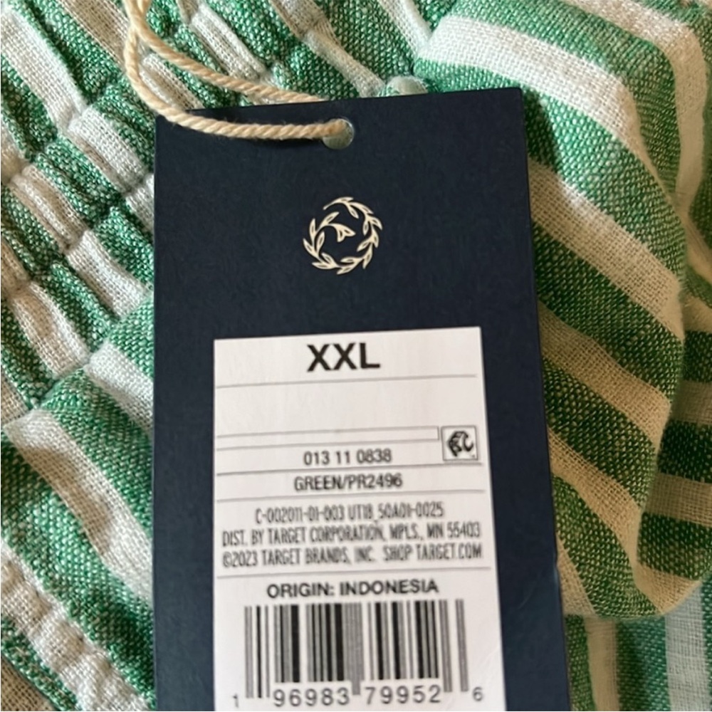 Universal Thread Green & White Striped High-Waist Drawstring Shorts - Picture 6 of 8